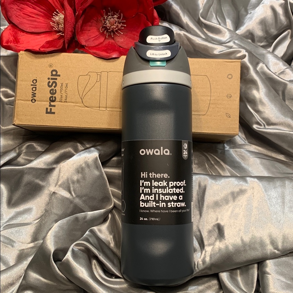 🌹 New Owala FreeSip 24oz Stainless Steel Fashion Water Bottle - Black